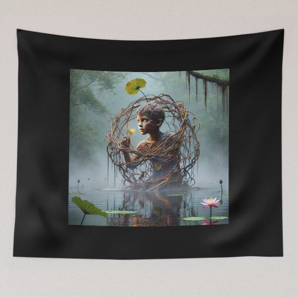 Item preview, Mesmerizing sculpture emerging from the depths of a serene lake designed and sold by sevenmountains.