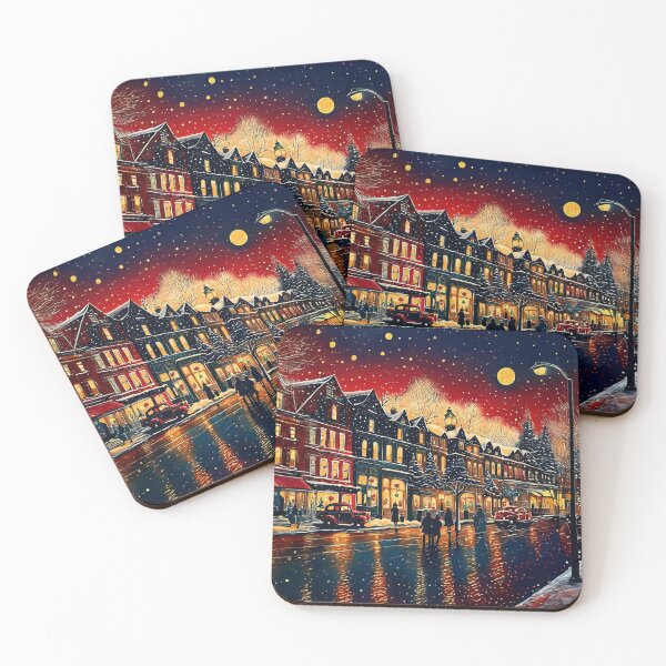 Item preview, Festive Town on Christmas Eve designed and sold by Christine "Xine" Segalas.