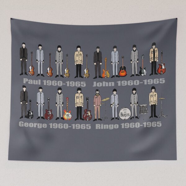 Item preview, John, Paul, George & Ringo with musical instruments 1960-1965 designed and sold by Kludoman.