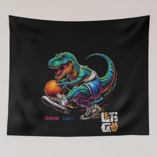 Item preview, Dinosaur Basketball Design: Game Day Colorful Sports Motif designed and sold by KolbaVison.