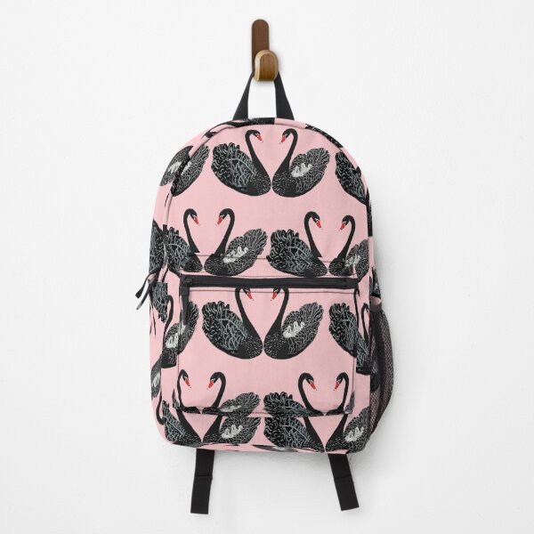 Item preview, Black swans and cygnets on pink designed and sold by MagentaRose.