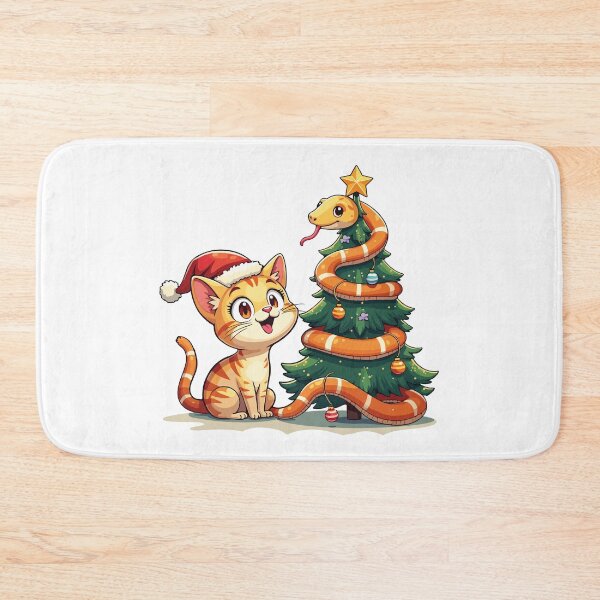 Item preview, snake christmas / cat and snake christmas designed and sold by Krasnovaovaova.