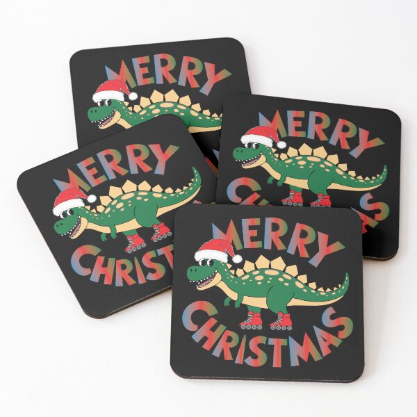 Item preview, MERRY CHRISTMAS - CUTE ROLLERSKATING  CHRISTMAS T REX  DINOSAUR designed and sold by Gihan-Design.