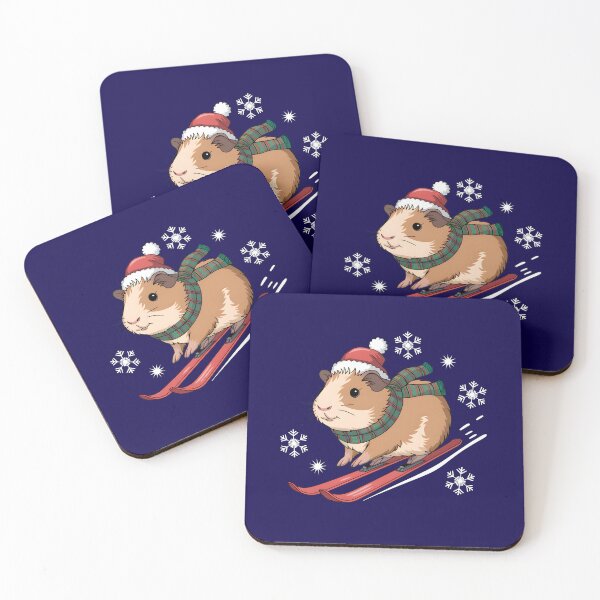Item preview, Christmas Guinea Pig born to ski fast designed and sold by FriendlyLlama.