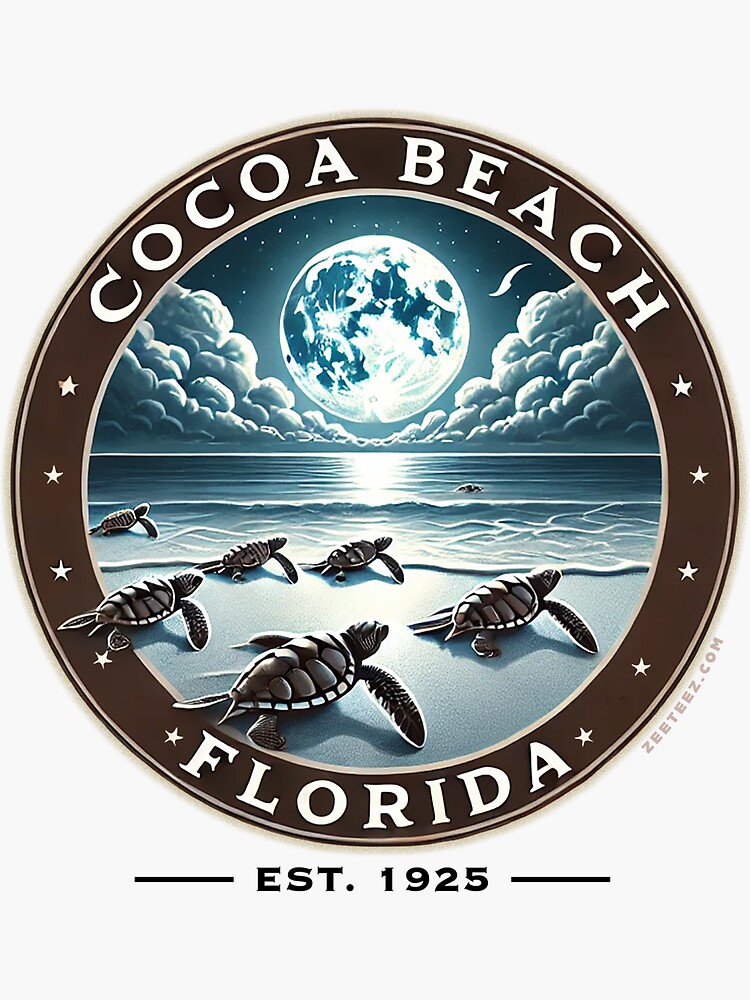 Thumbnail 3 of 3, Sticker, Cocoa Beach Turtles designed and sold by zeeteezofficial.