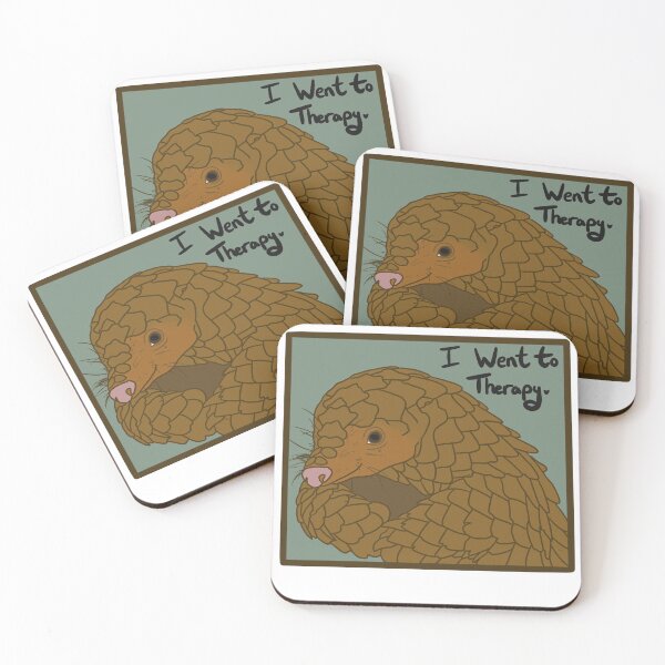 Item preview, Pangolin Therapy Sticker designed and sold by PineconePrints.