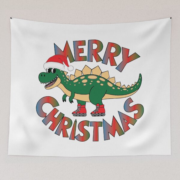 Item preview, MERRY CHRISTMAS - CUTE ROLLERSKATING  CHRISTMAS T REX  DINOSAUR designed and sold by Gihan-Design.