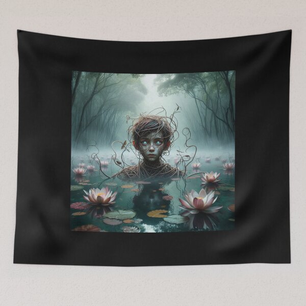 Item preview, Mesmerizing sculpture emerging from the depths of a serene lake designed and sold by sevenmountains.