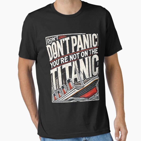 Item preview, Don't Panic Titanic Quote – Bold Vintage Typography designed and sold by Gold Turtle  Lina.
