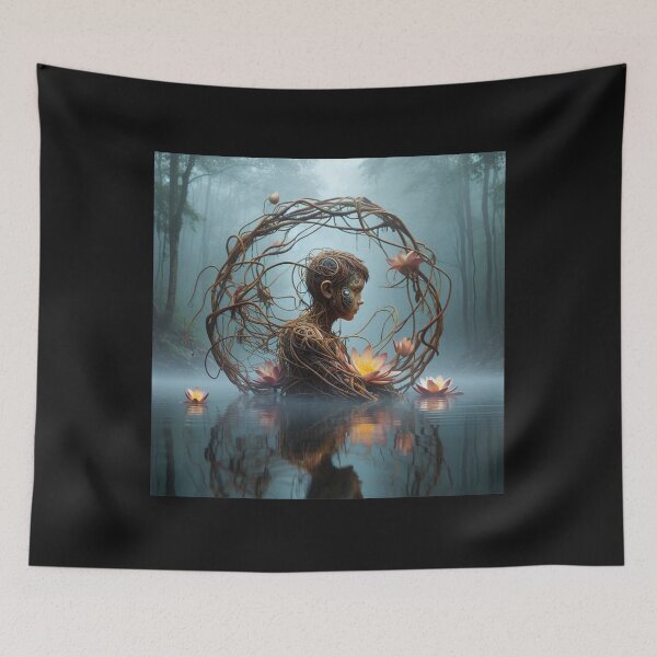 Item preview, Mesmerizing sculpture emerging from the depths of a serene lake designed and sold by sevenmountains.