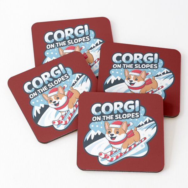 Item preview, Corgi on the slopes christmas time designed and sold by FriendlyLlama.
