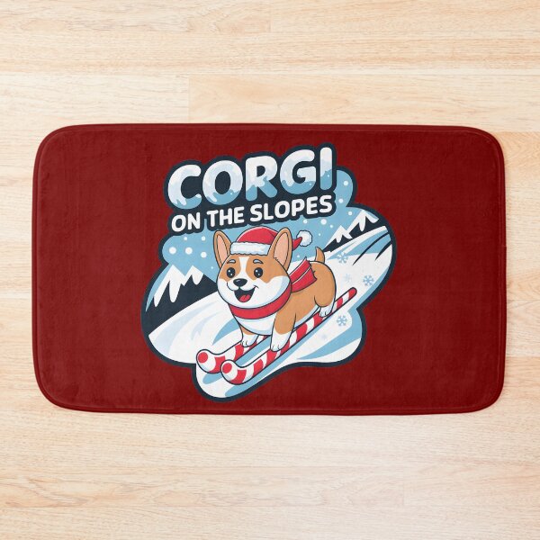 Item preview, Corgi on the slopes christmas time designed and sold by FriendlyLlama.