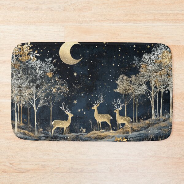 Item preview, Beautiful fantasypainting of deers in the forest under starry sky designed and sold by MargaretWiktor.