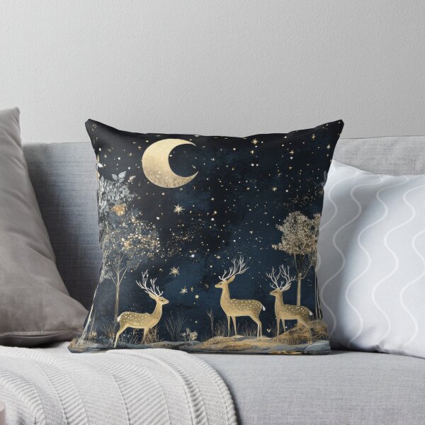 Item preview, Beautiful fantasypainting of deers in the forest under starry sky designed and sold by MargaretWiktor.