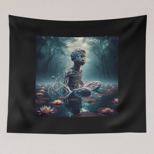 Item preview, Mesmerizing sculpture emerging from the depths of a serene lake designed and sold by sevenmountains.