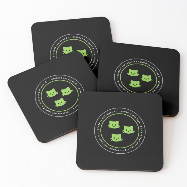 Item preview, Protect OSI Layer 8 Cybersecurity Cats (Dark Background) designed and sold by cyberbcat.