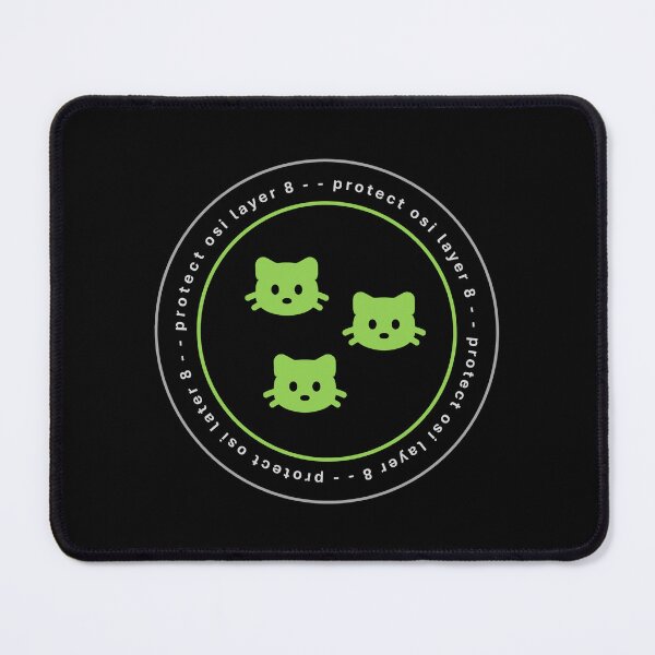Item preview, Protect OSI Layer 8 Cybersecurity Cats (Dark Background) designed and sold by cyberbcat.