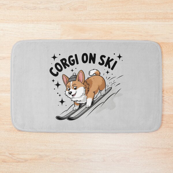 Item preview, Corgi on ski cute dog skiing designed and sold by FriendlyLlama.