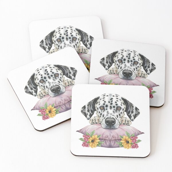Item preview, Dalmatian resting on purple pillow designed and sold by Ann Miu Deluxe.