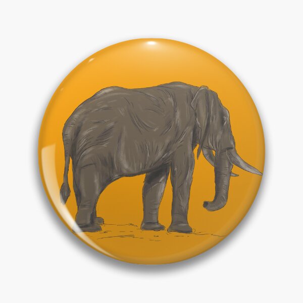 Item preview, Graceful Elephant with a Vibrant Orange Background designed and sold by WildlineArt.