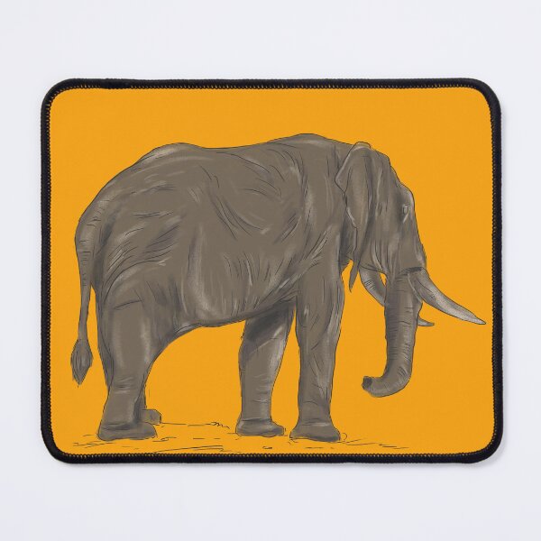 Item preview, Graceful Elephant with a Vibrant Orange Background designed and sold by WildlineArt.