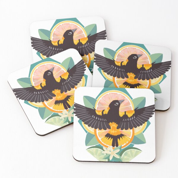 Item preview, Oriole Flying Over Citrus designed and sold by shrub-jay.