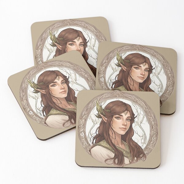 Item preview, Braun Elf, Elf girl, Girl, Anime, fantasy, astarion girl, magic, designed and sold by GOLDENGARDENART.