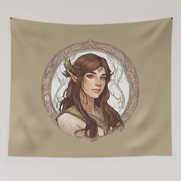 Item preview, Braun Elf, Elf girl, Girl, Anime, fantasy, astarion girl, magic, designed and sold by GOLDENGARDENART.