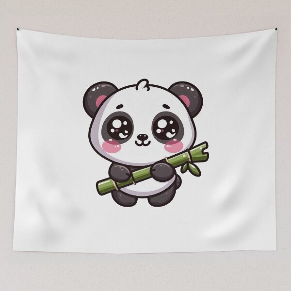 Item preview, Cute Kawaii Panda With Bamboo designed and sold by VultureXP.