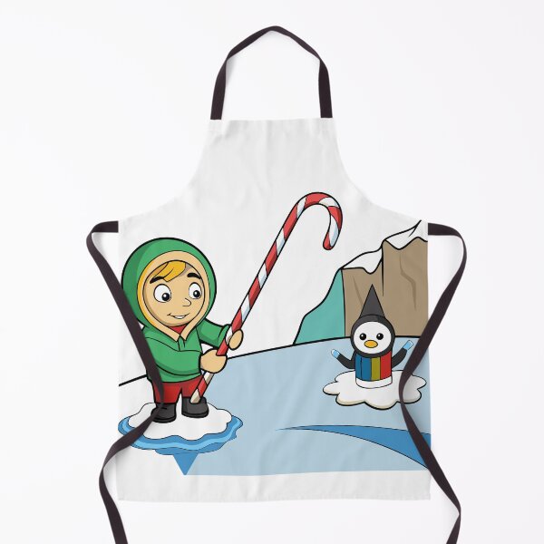 Item preview, Niño pescando con un bastón de caramelo junto a un pingüino peludo designed and sold by omerfdln34.