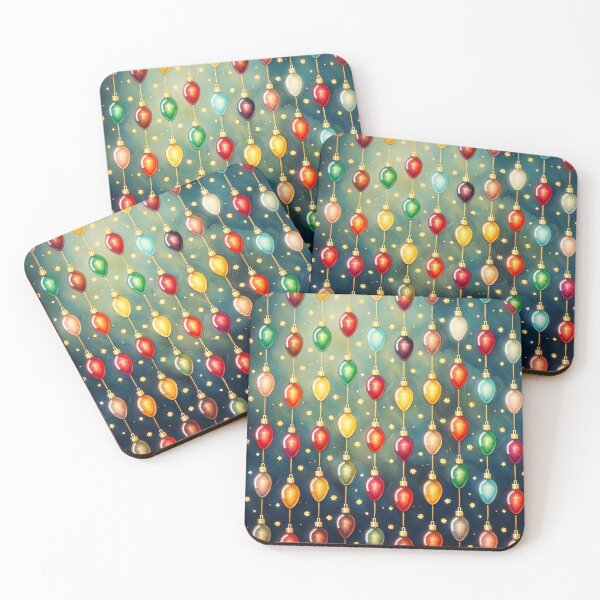Item preview, Retro Christmas Lights Pattern designed and sold by ArtFactoryAI.