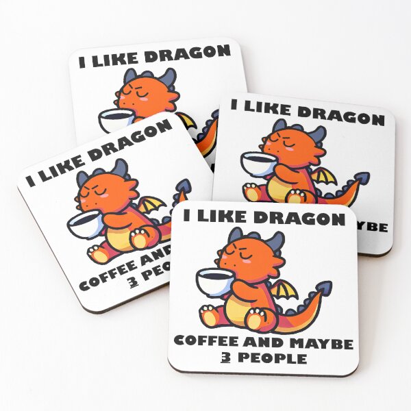 Item preview, Funny I like dragon, coffee and maybe 3 people designed and sold by CharmSpell.