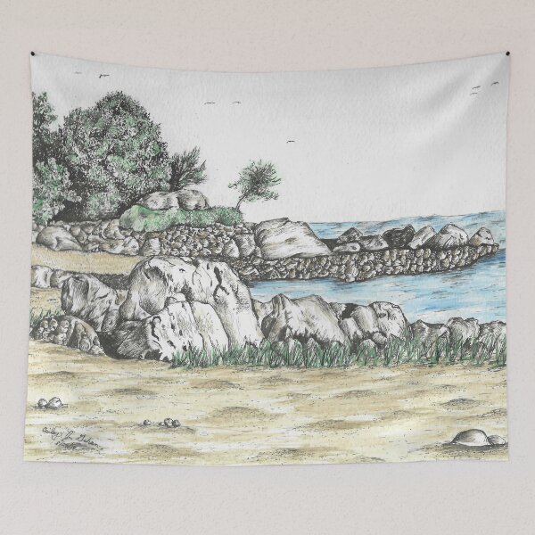Item preview, Rocky Shore designed and sold by CrzyBlanketLady.