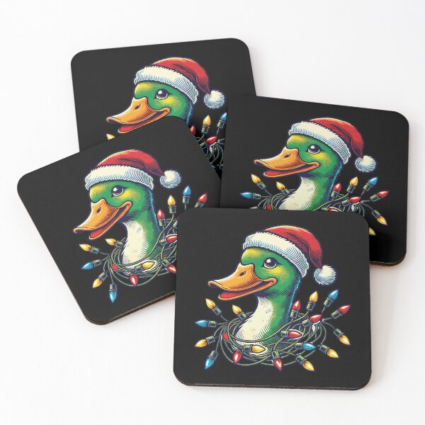 Item preview, Christmas Funny Duck With Fairy Lights designed and sold by LuminOrb.