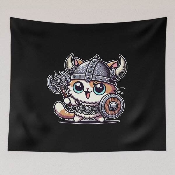 Item preview, Viking Cat Kawaii Fighter Fun designed and sold by lAnJefurtifeu.
