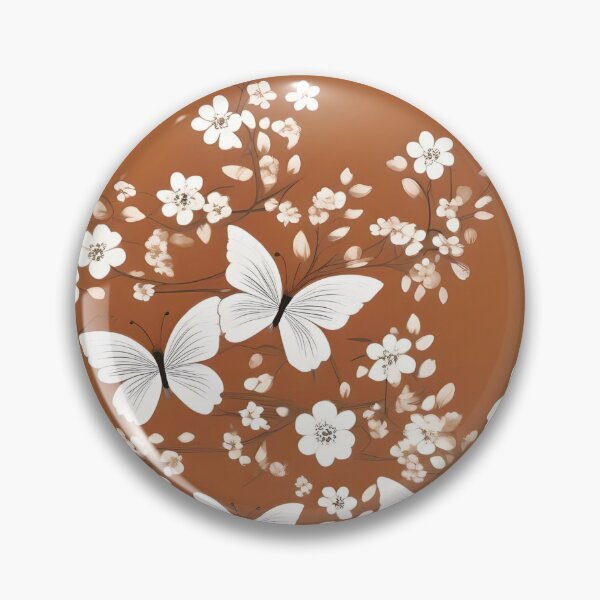 Item preview, White Butterflies Looking for Flowers Terracotta Background designed and sold by Ciervo Primavera.