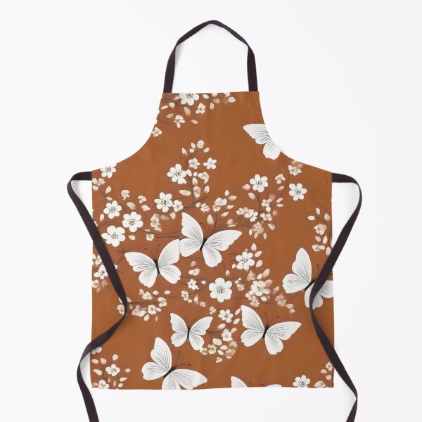 Item preview, White Butterflies Looking for Flowers Terracotta Background designed and sold by Ciervo Primavera.
