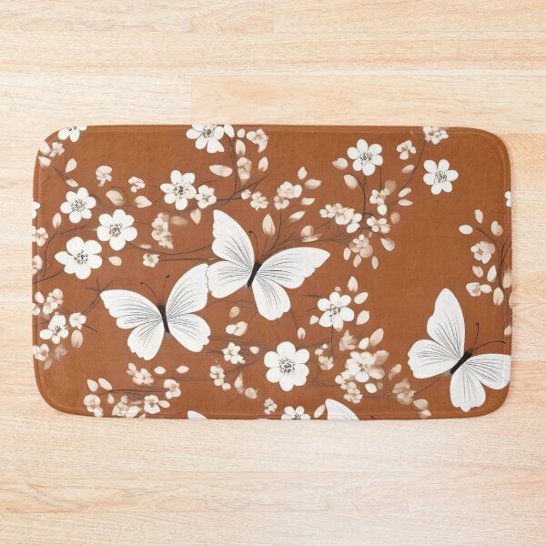Item preview, White Butterflies Looking for Flowers Terracotta Background designed and sold by Ciervo Primavera.
