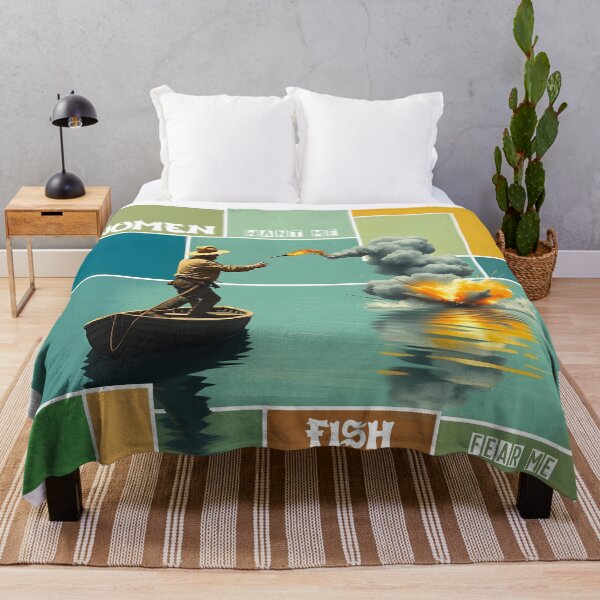 Item preview, Women Want Me, Fish Fear Me – Dynamic Fishing in Acrylic designed and sold by NudnaGrafika.