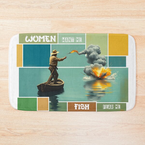Item preview, Women Want Me, Fish Fear Me – Dynamic Fishing in Acrylic designed and sold by NudnaGrafika.