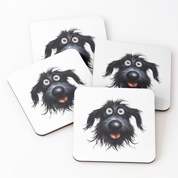 Item preview, Black dog looking forward and upward. designed and sold by Karen-Designs.