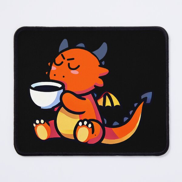 Item preview, Cute dragon drinking coffee designed and sold by CharmSpell.