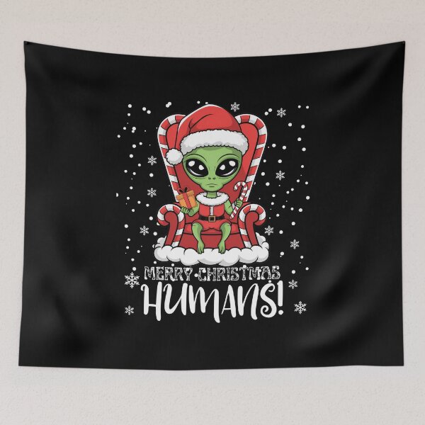 Item preview, Funny Alien Christmas, Merry Christmas Humans, Santa Hat, Cristmas 2025 designed and sold by ArtByKatti.