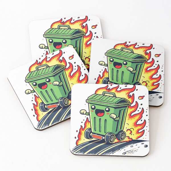 Item preview, Fiery Dumpster Racing - Quirky and Fun Graphic Design designed and sold by FunnyFarmDesign.