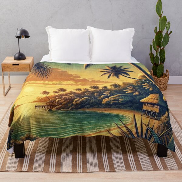 Item preview, Tropical Bamboo Hut Sunset designed and sold by GoddessTropics.