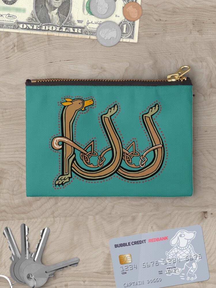 Thumbnail 3 of 4, Zipper Pouch, Celtic Hound Letter W designed and sold by Donnahuntriss.