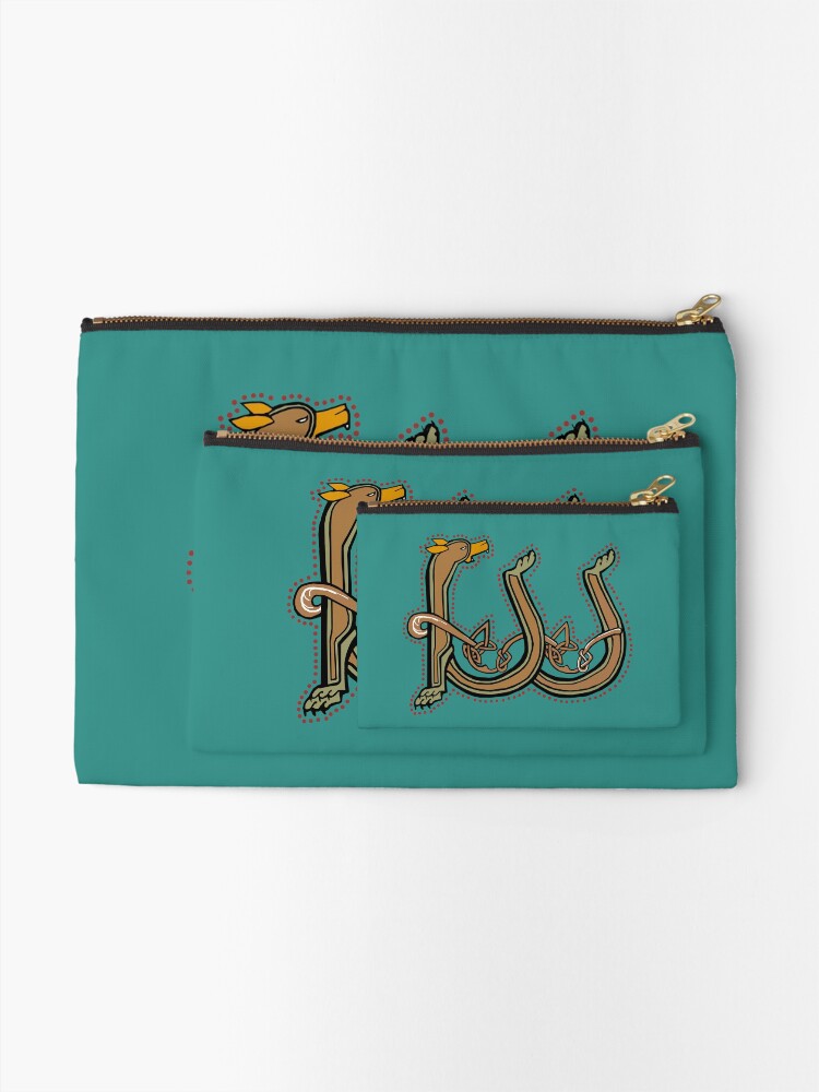 Thumbnail 2 of 4, Zipper Pouch, Celtic Hound Letter W designed and sold by Donnahuntriss.
