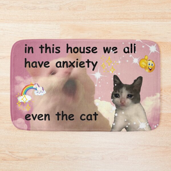 Item preview, in this house we all have anxiety even the cat designed and sold by alisonm47.