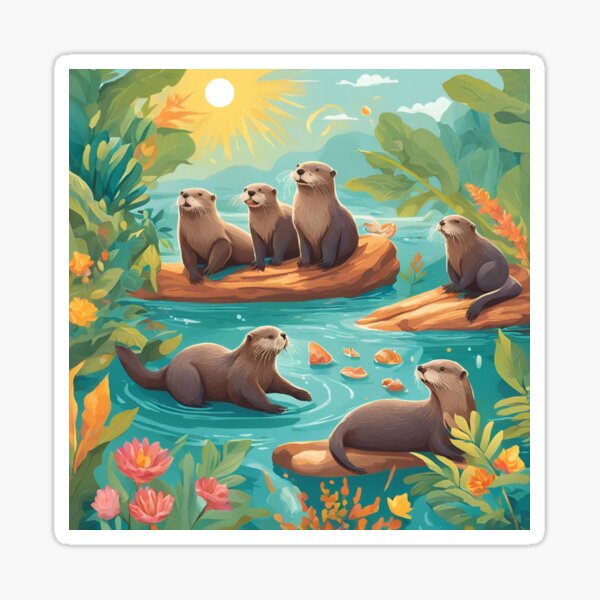 Artikel-Vorschau von Verspieltes Otter-Klassiker-T-Shirt-Design, designt und verkauft von TheSalesGalore.