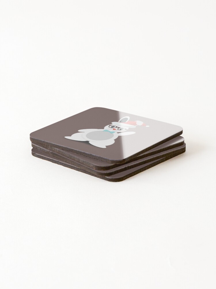 Thumbnail 4 of 5, Coasters (Set of 4), Christmas Rabbit by accomplice designed and sold by accomplicated.